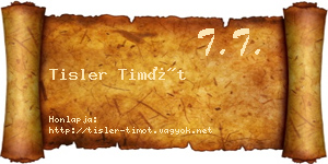 Tisler Timót névjegykártya